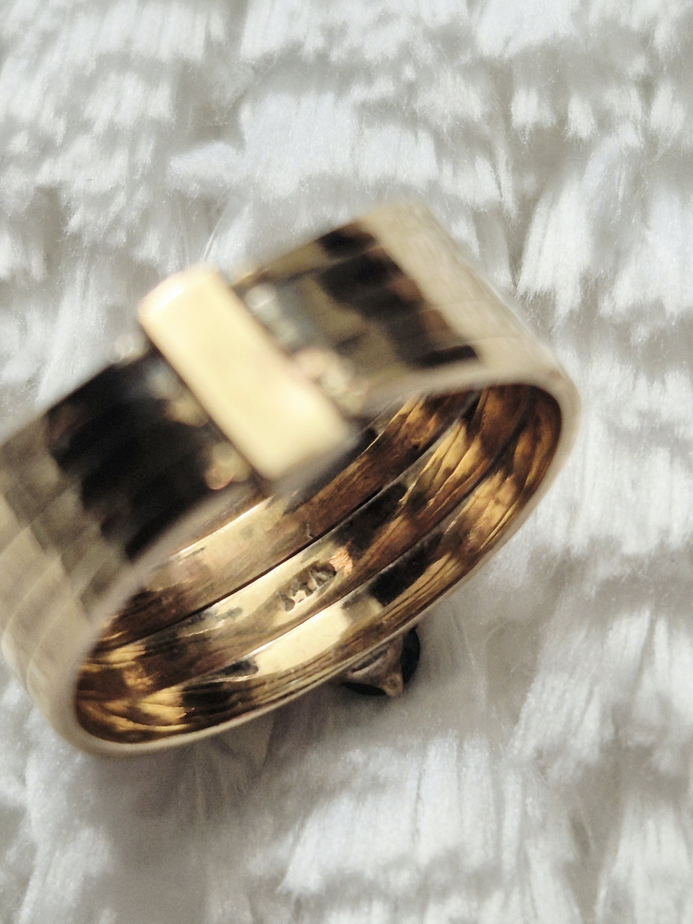Estate 14k Gold Multicolor Gemstone Cluster Gold Ring - Picture 11 of 13
